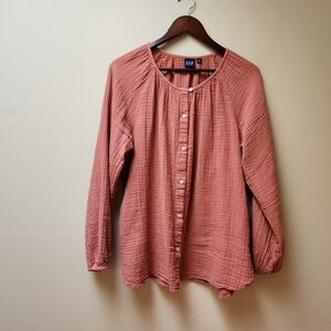 Gap Pink Cotton Blouse L
